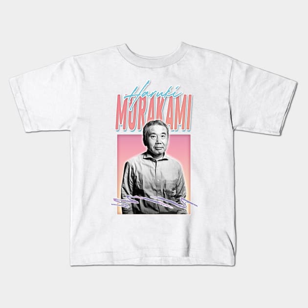 Haruki Murakami 村上 春樹 Aesthetic Fan Art Design Kids T-Shirt by DankFutura